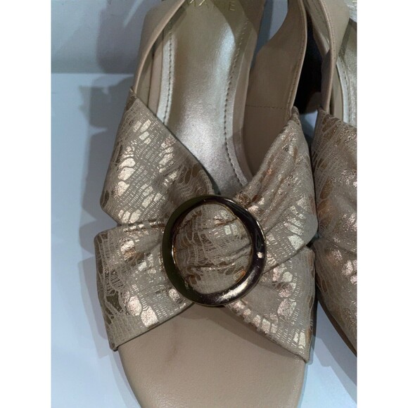 Alex Marie Women's Gold Genuine Leather Dress Sandals size 6.5 made in Brazil - Picture 4 of 8